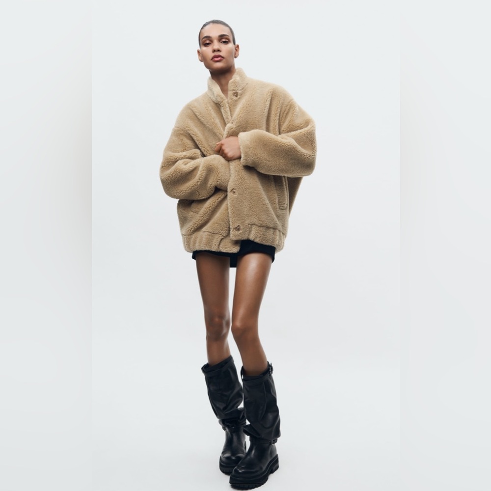 Zara Faux Shearling Bomber ZW Collection